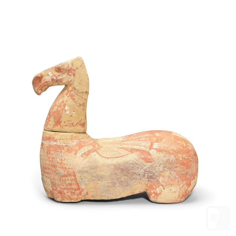 漢 陶立像及陶馬 | A PAINTED POTTERY STANDING FIGURE AND A PAINTED POTTERY MODEL OF A HORSE - 图5